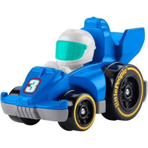  Fisher-Price Little People Wheelies Race Car - GMJ21 ~ Blue #3 Grand Prix Racer