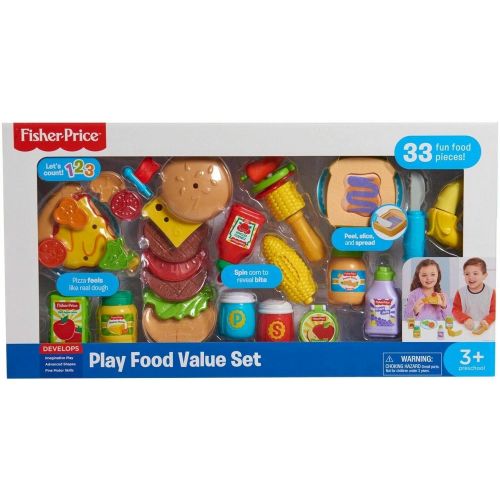  Fisher-Price Childrens Play Food Set - 33 Pieces