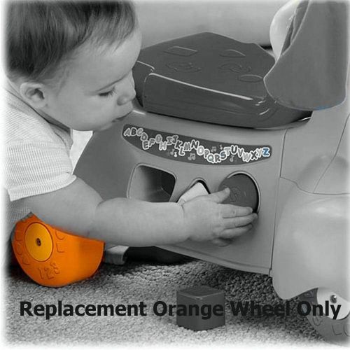  Fisher-Price Replacement Orange Wheel Laugh and Learn Stride-to-Ride Puppy W9740 - Includes 1 Orange Wheel for Ride-On Toy