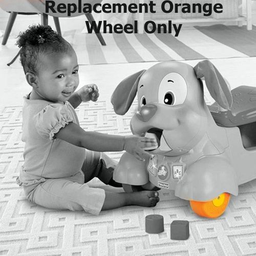  Fisher-Price Replacement Orange Wheel Laugh and Learn Stride-to-Ride Puppy W9740 - Includes 1 Orange Wheel for Ride-On Toy