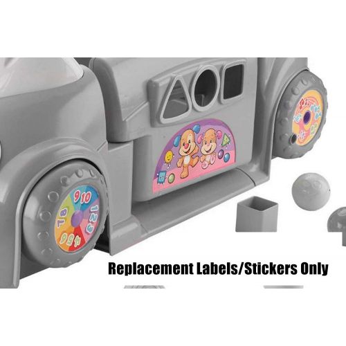  Replacement Parts Laugh and Learn Car - Fisher-Price Laugh and Learn Crawl Around Car CDC78 and DJD09 ~ Replacement Stickers ~ Styles May Vary from Photo