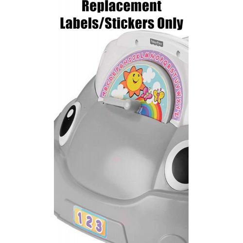  Replacement Parts Laugh and Learn Car - Fisher-Price Laugh and Learn Crawl Around Car CDC78 and DJD09 ~ Replacement Stickers ~ Styles May Vary from Photo