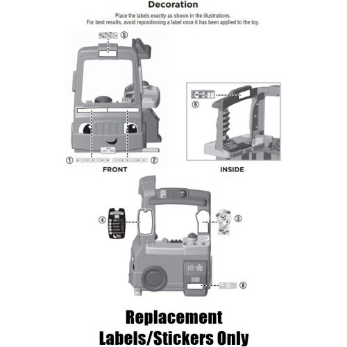  Fisher-Price Replacement Stickers Food Truck - Laugh & Learn Servin Up Fun Food Truck DYM74 ~ Replacement Labels for Playset