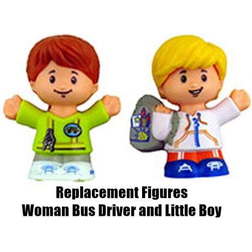  Replacement Parts for Little People School Bus - Fisher-Price Little People Sit with Me School Bus Playset DJB52 ~ Includes 2 Replacement Figures ~ Woman Bus Driver and Little Boy