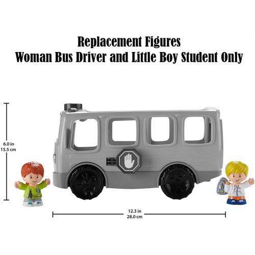  Replacement Parts for Little People School Bus - Fisher-Price Little People Sit with Me School Bus Playset DJB52 ~ Includes 2 Replacement Figures ~ Woman Bus Driver and Little Boy