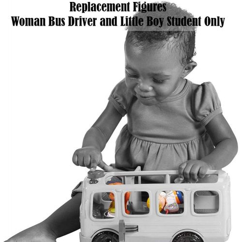  Replacement Parts for Little People School Bus - Fisher-Price Little People Sit with Me School Bus Playset DJB52 ~ Includes 2 Replacement Figures ~ Woman Bus Driver and Little Boy