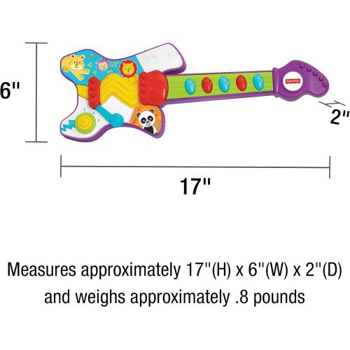  Fisher-Price  Jump N Jam Guitar, Realistic Electronic Musical Toy, Developmental Musical Instrument, Educational Toy, Learn to Play Guitar, Toddler, Ages 2+