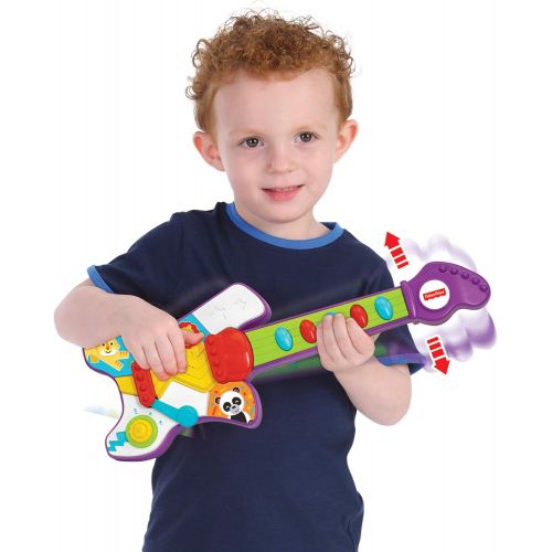  Fisher-Price  Jump N Jam Guitar, Realistic Electronic Musical Toy, Developmental Musical Instrument, Educational Toy, Learn to Play Guitar, Toddler, Ages 2+