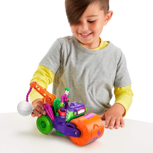  Fisher-Price Imaginext DC Super Friends The Joker Steamroller, Figure and Vehicle Set for Preschool Kids Ages 3 Years & up