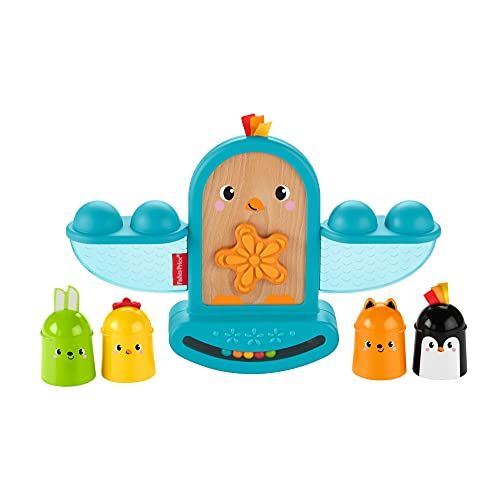  Fisher-Price Stack and Rattle Birdie, Baby Rattle and Stacking Toy