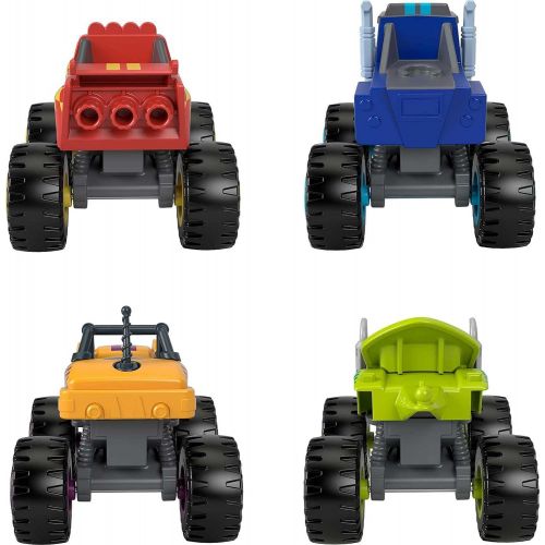  Fisher-Price Blaze and The Monster Machines Racers 4 Pack, Set of die-cast Metal Push-Along Vehicles for Preschool Kids Ages 3 Years and Older