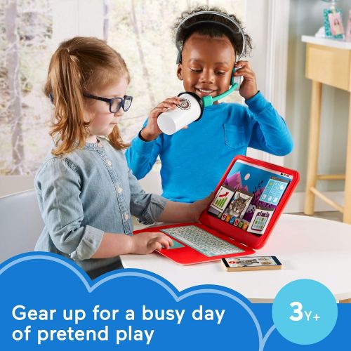  Fisher-Price My Home Office, pretend work station 8-piece play set for preschool kids ages 3 years and up