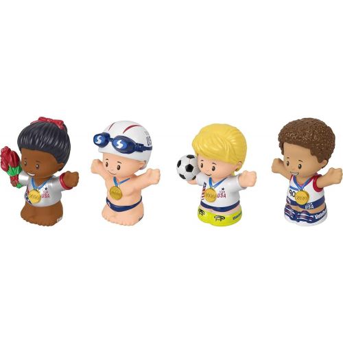  Fisher-Price Little People Collector Team USA Classic Figure Set, 4 Athlete Figures in a Giftable Package for Sports Fans Ages 1-101 Years