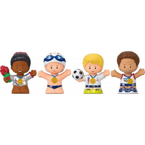  Fisher-Price Little People Collector Team USA Classic Figure Set, 4 Athlete Figures in a Giftable Package for Sports Fans Ages 1-101 Years