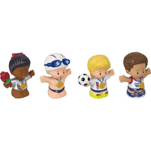  Fisher-Price Little People Collector Team USA Classic Figure Set, 4 Athlete Figures in a Giftable Package for Sports Fans Ages 1-101 Years