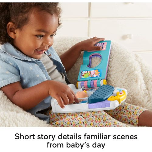  Fisher-Price Little People Babys Day Story Set, 2 in 1 book and playset with baby figure for toddlers and preschool kids