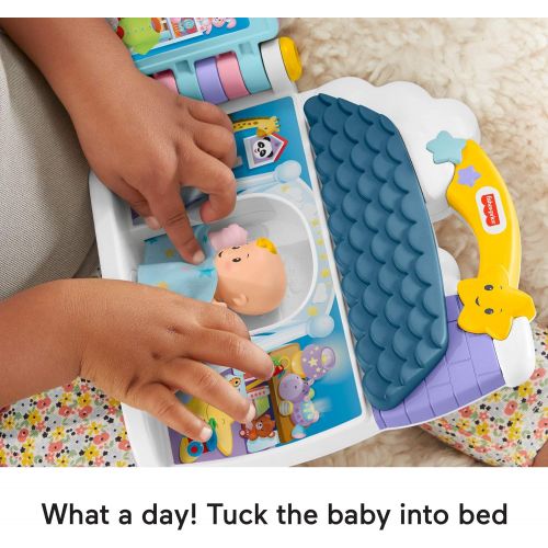  Fisher-Price Little People Babys Day Story Set, 2 in 1 book and playset with baby figure for toddlers and preschool kids