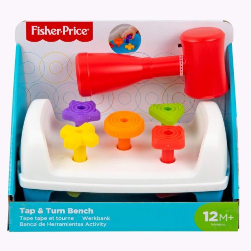  Fisher-Price Tap & Turn Bench, Double-Sided Infant & Toddler Toy