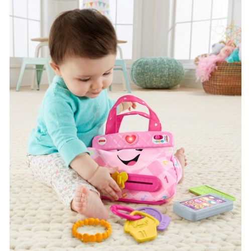  Fisher-Price Laugh & Learn My Smart Purse, Pink, Musical Baby Toy