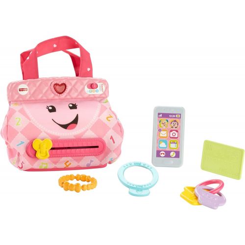  Fisher-Price Laugh & Learn My Smart Purse, Pink, Musical Baby Toy