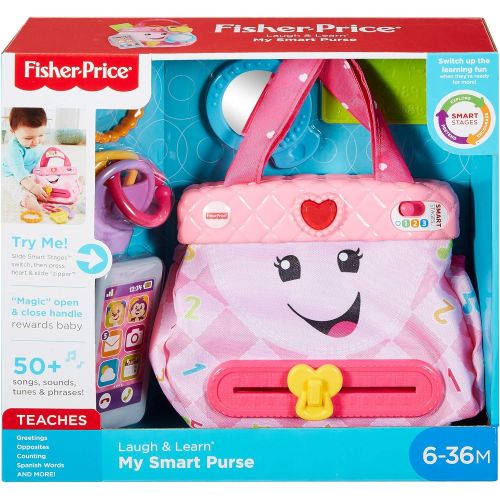 Fisher-Price Laugh & Learn My Smart Purse, Pink, Musical Baby Toy