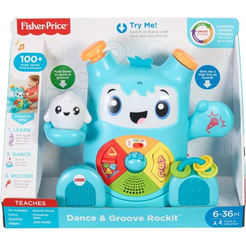  Fisher-Price Dance & Groove Rockit, Interactive Musical Infant Toy [Amazon Exclusive], Multicolor (FNV41)