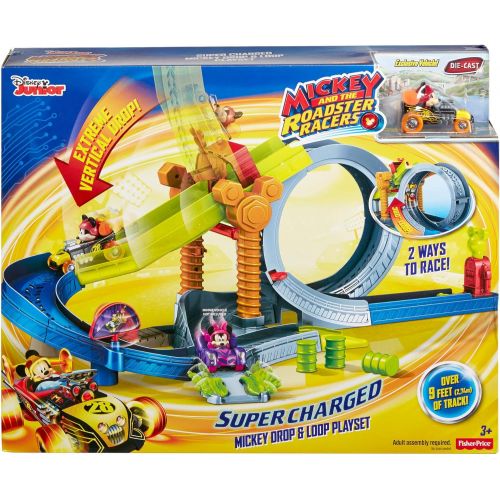  Fisher Price Disney Mickey and the Roadster Racers Super Charged Mickey Drop & Loop Playset