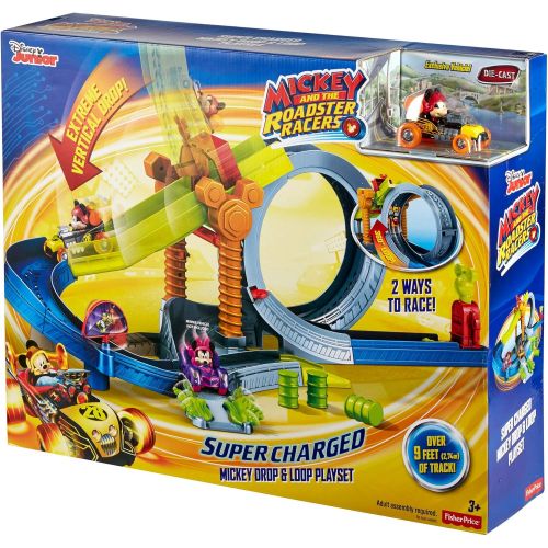  Fisher Price Disney Mickey and the Roadster Racers Super Charged Mickey Drop & Loop Playset