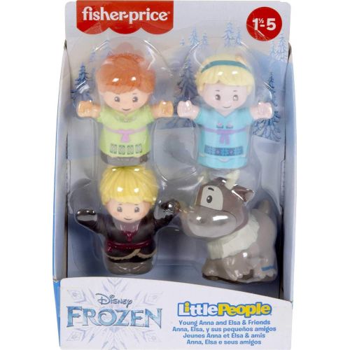  Fisher Price Little People ? Disney Frozen Young Anna and Elsa & Friends, Set of 4 Character Figures for Toddlers and Preschool Kids