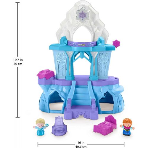  Fisher Price Little People ? Disney Frozen Elsa’s Enchanted Lights Palace Musical Playset with Anna and Elsa Figures for Toddlers and Preschool Kids