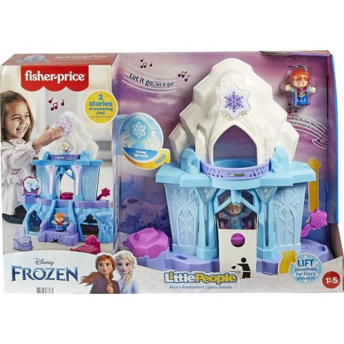  Fisher Price Little People ? Disney Frozen Elsa’s Enchanted Lights Palace Musical Playset with Anna and Elsa Figures for Toddlers and Preschool Kids