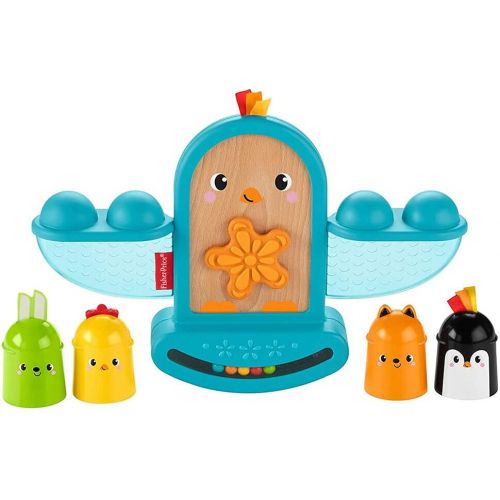  Fisher-Price Stack and Rattle Birdie, Baby Rattle and Stacking Toy