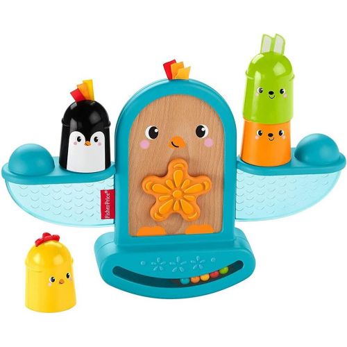  Fisher-Price Stack and Rattle Birdie, Baby Rattle and Stacking Toy