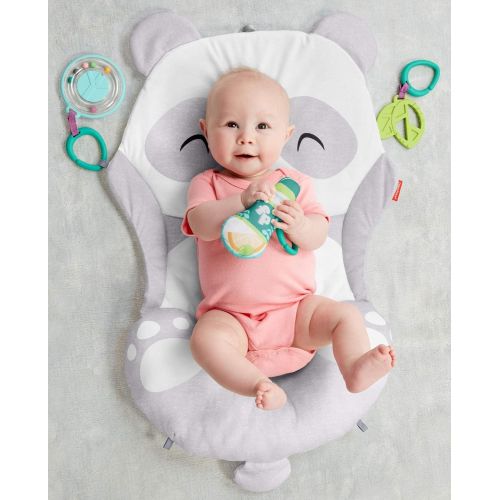  Fisher-Price All-in-One Panda Playmat, Plush Tummy Time Mat with Toys