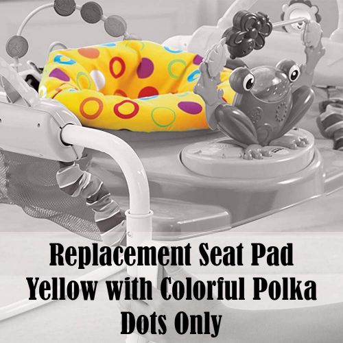 Visit the Fisher-Price Store Replacement Part for Fisher-Price Jumperoo - Fisher-Price First Steps Jumperoo Baby Bouncing Seat BFB21 ~ Seat Pad ~ Yellow with Colorful Polka Dots