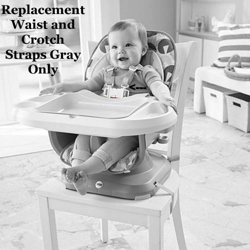  Visit the Fisher-Price Store Fisher-Price Space Saver High Chair FPC43 / FPC44 - Replacement Waist and Crotch Straps - Gray