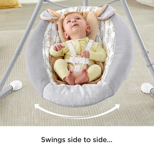  Visit the Fisher-Price Store Fisher-Price Fawn Meadows Deluxe Cradle n Swing, dual motion baby swing with music, sounds, and motorized mobile [Amazon Exclusive]