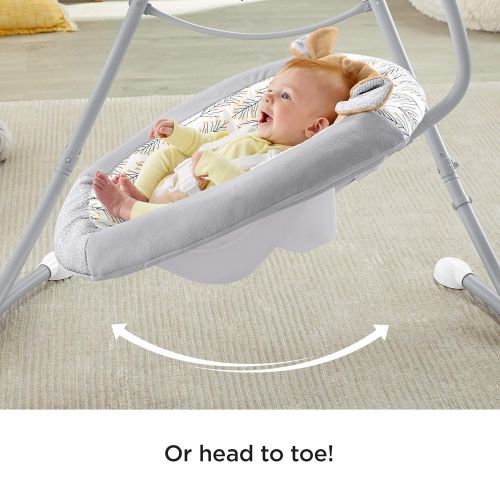  Visit the Fisher-Price Store Fisher-Price Fawn Meadows Deluxe Cradle n Swing, dual motion baby swing with music, sounds, and motorized mobile [Amazon Exclusive]