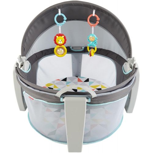  Visit the Fisher-Price Store Fisher-Price On-the-Go Baby Dome, Grey/Blue/Yellow/White