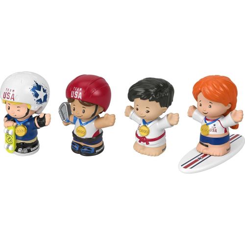  Fisher-Price Little People Collector Team USA New Sports Set, 4 Athlete Figures in Gift Package for Fans Ages 1 to 101 Years