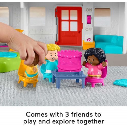  Fisher-Price Little People Friends Together Play House, Electronic Playset with Smart Stages Learning Content for Toddlers and Preschool Kids