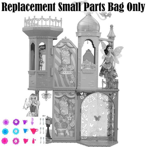  Fisher-Price Replacement Parts for Barbie Castle - Barbie and The Secret Door Princess Castle BLP42 ~ Replacement Small Parts Bag ~ Teapot, Cups, Saucers, Perfume Bottle, Silverwar