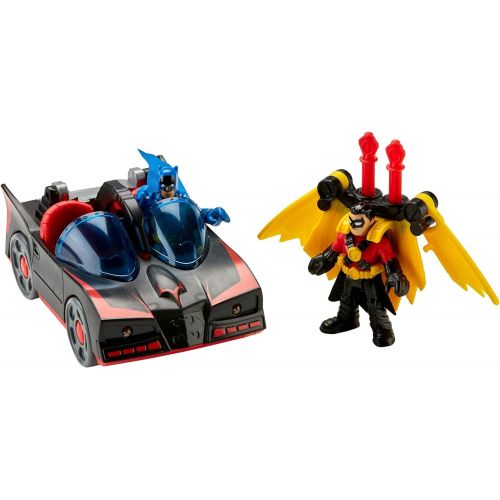  Fisher-Price Imaginext DC Super Friends DC Comics Superhero Showdown Batmobile with Lights & Red Robin