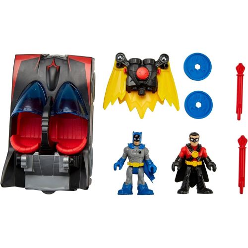  Fisher-Price Imaginext DC Super Friends DC Comics Superhero Showdown Batmobile with Lights & Red Robin