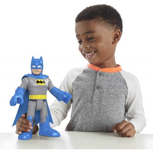  Fisher-Price Imaginext DC Super Friends Batman XL Blue, Extra-Large Figure with Fabric Cape for Preschool Kids Ages 3-8 Years