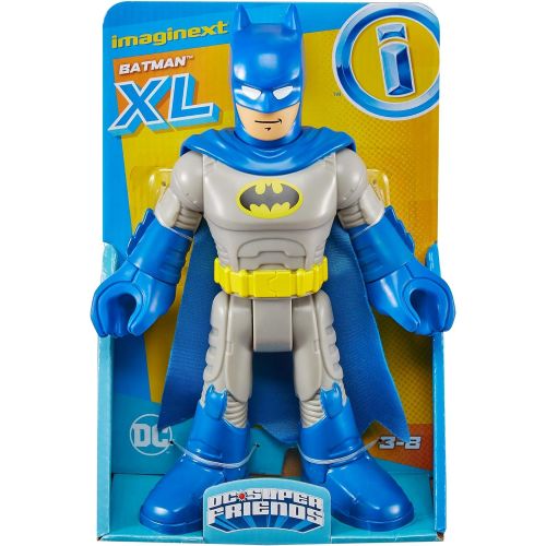  Fisher-Price Imaginext DC Super Friends Batman XL Blue, Extra-Large Figure with Fabric Cape for Preschool Kids Ages 3-8 Years