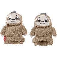 Fisher-Price Sloth Activity Socks, Adjustable Pair of Wearable Baby Rattle Toys