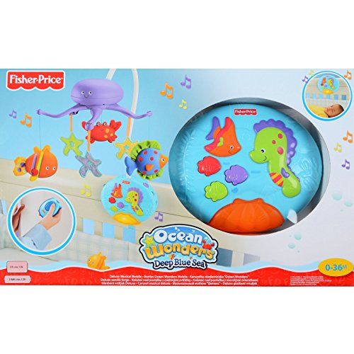  Fisher-Price Ocean Wonders Deep Blue Sea Mobile Fisher-Price Crib Mobiles Remote Control