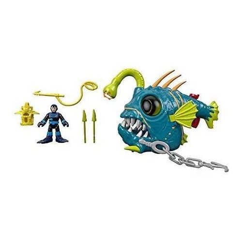  Fisher-Price New - Imaginext Ocean Fighting Angler Fish with Diver Figure