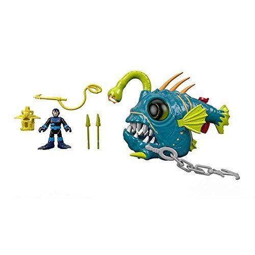  Fisher-Price New - Imaginext Ocean Fighting Angler Fish with Diver Figure